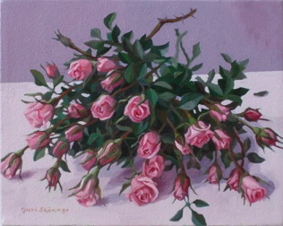 Pink Roses - Oil on canvas 25cmx30cm